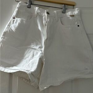 Cello White Jean Shorts High-Waisted Frayed Hem